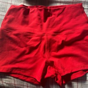 Red savage barbell shorts